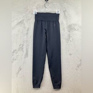 Gymshark Studio Leggings Womens Medium Black Gym Lifting Running Crop Balletcore